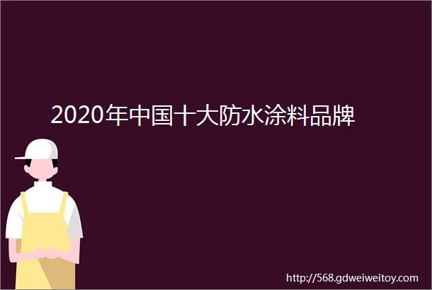 2020年中国十大防水涂料品牌